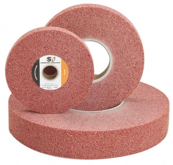 Standard Abrasives - 6" Diam, 1/2" Face Width, 1" Center Hole, Medium Grade, Aluminum Oxide Deburring Wheel - Convolute, Medium Density 5 Grade, 6,000 RPM - Caliber Tooling