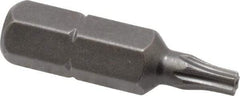 Apex - 1/4" Drive T10 Torx Screwdriver Bit - 1" OAL, Tamper Resistant Bit - Caliber Tooling