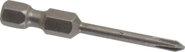 Apex - #0 Phillips Screwdriver Bit - 1/4" Hex Drive, 1-15/16" OAL - Caliber Tooling