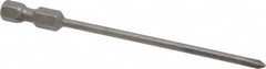 Apex - #0 Phillips Screwdriver Bit - 1/4" Hex Drive, 3-1/2" OAL - Caliber Tooling