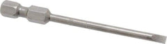 Apex - 0.134" Slotted Screwdriver Bit - 1/4" Hex Drive, 2-3/4" OAL - Caliber Tooling