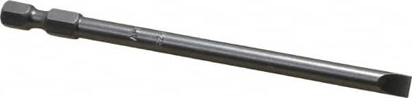 Apex - 0.215" Slotted Screwdriver Bit - 1/4" Hex Drive, 4" OAL - Caliber Tooling