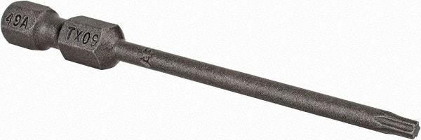 Apex - T9 Torx Bit - 1/4" Hex Drive, 2-3/4" OAL - Caliber Tooling