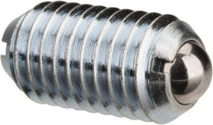 Gibraltar - M10x1.5, 6mm Ball Diam, 19mm Body Length, 2mm Max Ball Reach, Threaded Ball Plunger - Steel Body, Steel Ball, 1.8 Lb Initial End Force, 3.37 Lb Final End Force - Caliber Tooling