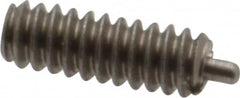 Gibraltar - 6-32, 3/8" Thread Length, 1/16" Plunger Projection, Stainless Steel Threaded Spring Plunger - 0.045" Max Plunger Diam, 3/8" Plunger Length, 1 Lb Init End Force, 1.6 Lb Final End Force, 0.035" Hex - Caliber Tooling