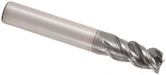 Seco - 1/2", 3 Flute, Single End, Solid Carbide, Corner Chamfer End Mill - 3-1/2" OAL, 48° Helix, Right Hand Flute, 1" LOC, Right Hand Cut - Caliber Tooling