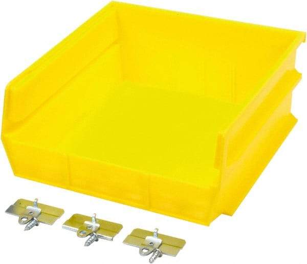 Triton - 10-7/8" Deep, Yellow Polypropylene Hopper Stacking Bin - 5" High x 11" Wide x 10-7/8" Long - Caliber Tooling