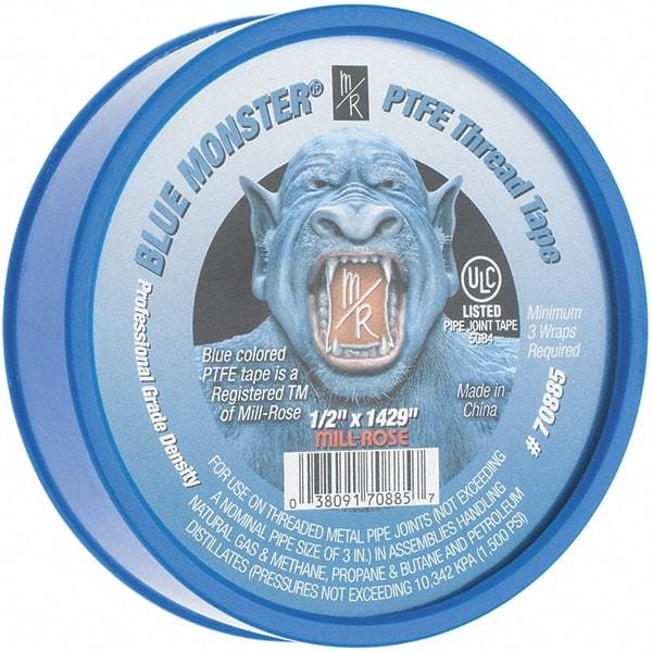 Value Collection - 1/2" Wide x 1,429" Long General Purpose Pipe Repair Tape - -450 to 500°F, Blue - Caliber Tooling