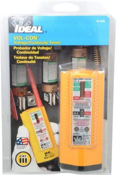 Ideal - 5 VAC/VDC to 600 VAC/VDC, Voltage and Circuit Continuity Tester - LED and Neon Lamps Display, 60 Hz - Caliber Tooling