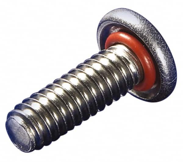 APM HEXSEAL - #8-32, 3/4" Length Under Head, Pan Head, #2 Phillips Self Sealing Machine Screw - Uncoated, 18-8 Stainless Steel, Silicone O-Ring - Caliber Tooling