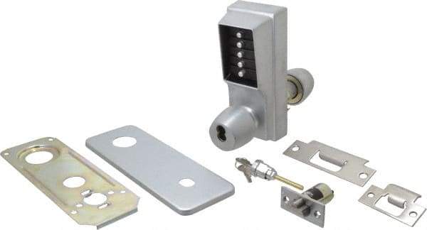 Kaba Access - 1-3/8 to 2-1/4" Door Thickness, Satin Chrome Pushbutton Knob Lockset - 2-3/4" Back Set, 6 or 7 Pin Length Best & Compatible (Core Not Included) Cylinder - Caliber Tooling