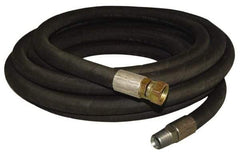 Made in USA - 25' Long, 1/2" Fitting, Boss Female x Male Fitting, -40 to 212°F, Nitrile High Temp & High Pressure Hose - 1/2" Inside x 1" Outside Diam, Black, 1,000 psi - Caliber Tooling