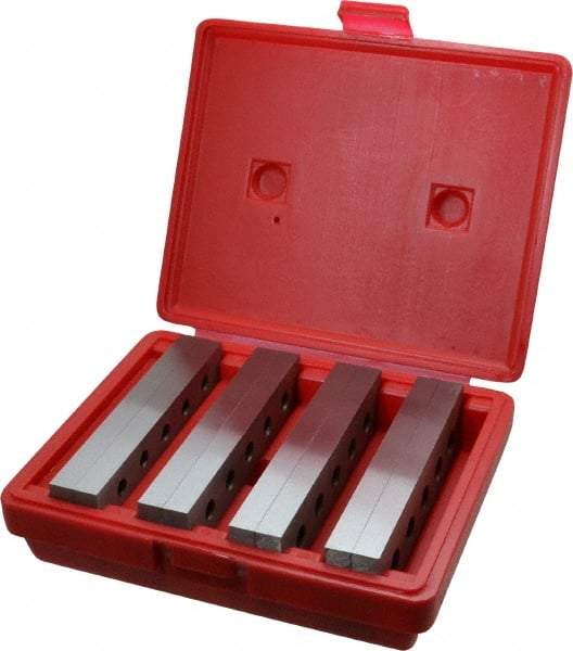 Value Collection - 8 Piece, 6 Inch Long Tool Steel Parallel Set - 1 to 1-3/4 Inch High, 1/2 to 1/2 Inch Thick, 55-62 RC Hardness, Sold as 4 Pair - Caliber Tooling