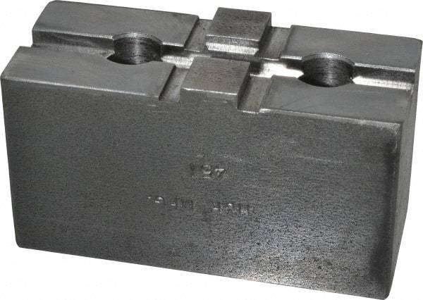 H & R Manufacturing - 8" Chuck Capacity, Tongue & Groove Attachment, Square Soft Lathe Chuck Jaw - Steel, 1-3/4" Btw Mount Hole Ctrs, 3-1/2" Long x 1-1/2" Wide x 1-7/8" High, 5/16" Groove - Caliber Tooling