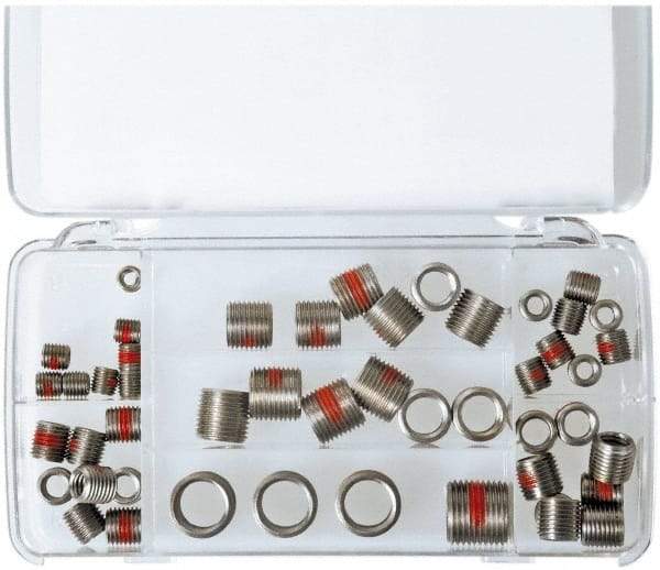 Made in USA - 48 Inserts, #10 - 5/8 Internal Thread, 5/16-24, 3/4-16 UNC, Stainless Steel, Thread Repair Kit - Exact Industrial Supply