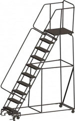 Ballymore - 133" 10 Step Ladder - 450 Lb Capacity, 100" Platform Height, 32" Base Width x 88" Depth, Expanded Metal Tread - Caliber Tooling