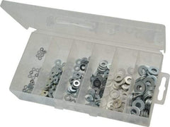 Value Collection - 400 Piece, No. 2, 1/4" Screw, Steel SAE Flat Washer Assortment - Includes 1/4 to 10" Screw & Plastic Case - Caliber Tooling