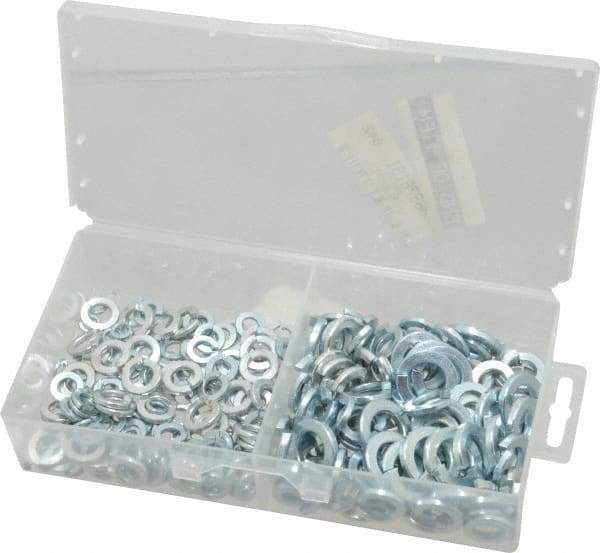 Value Collection - 235 Piece, 3/16 to 1/2" Screw, Steel Lock Washer Assortment - Includes 3/16 to 1/2" Screw & Plastic Case - Caliber Tooling