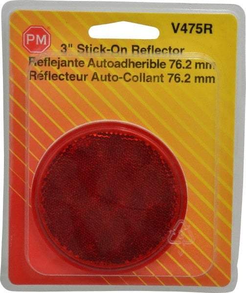 Peterson - 3" Diam, Red Lens & Reflector - Plastic - Caliber Tooling