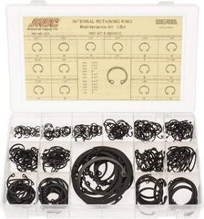 Made in USA - 337 Piece, 3/8 to 3", SpRing Assortment Steel, Snap Internal Retaining Ring Assortment - Includes Compartmented Case - Caliber Tooling