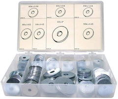 Value Collection - 255 Piece, 5/16 to 1/2" Screw, Steel Fender Washer Assortment - Includes 3/16 to 1/2" Screw & Compartmented Storage Case - Caliber Tooling