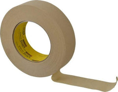 3M - 1-1/2" Wide x 60 Yd Long Tan Paper Masking Tape - Series 231, 7.6 mil Thick, 28 In/Lb Tensile Strength - Caliber Tooling