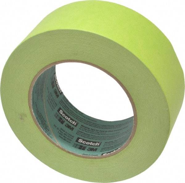 3M - 2" Wide x 60 Yd Long Green Crepe Paper Masking Tape - Series 2060, 6 mil Thick, 24 In/Lb Tensile Strength - Caliber Tooling