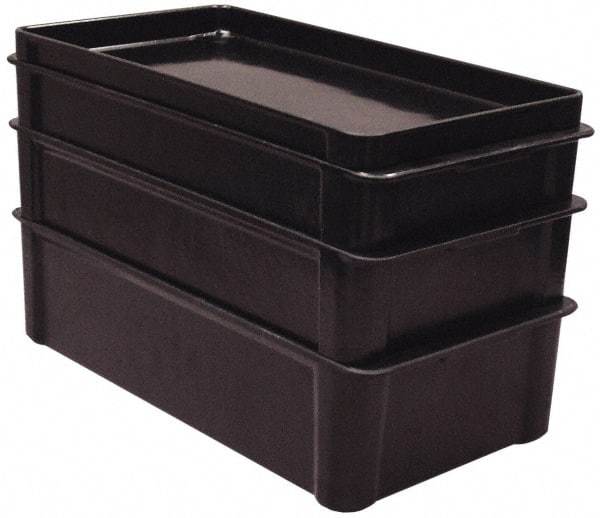 MFG Tray - 150 Lb Load Capacity Black Fiberglass Tote Container - Stacking, 22" Long x 12" Wide x 1.3" High - Caliber Tooling