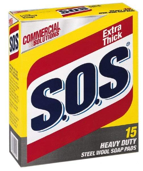 SOS - Steel Wool Scouring Soap Pad - Heavy-Duty, Blue/Gray - Caliber Tooling