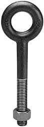 Made in USA - 800 Lb Capacity, Steel, 5/16-18 Thread, Fixed Lifting Eye Bolt - Partially Threaded, 2-1/4" Shank, No Shoulder - Caliber Tooling