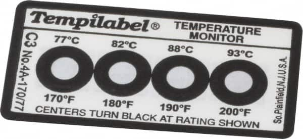 Tempil - 77/82/88/93°C Temp Indicating Label - 4 Ratings - Caliber Tooling