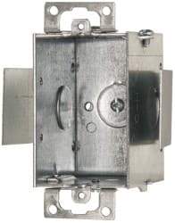 Cooper Crouse-Hinds - 1 Gang, (4) 1/2" Knockouts, Steel Rectangle Switch Box - 3" Overall Height x 2" Overall Width x 2-1/2" Overall Depth - Caliber Tooling