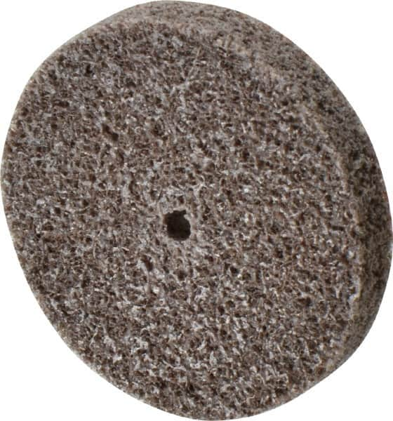 3M - 1-1/2" Diam, 1/4" Face Width, 1/8" Center Hole, Fine Grade, Aluminum Oxide Deburring Wheel - Unitized, Medium Density 5 Grade, 30,100 RPM - Caliber Tooling