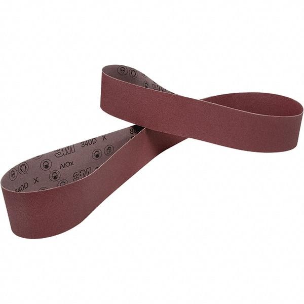 3M - 6" Wide x 108" OAL, 80 Grit, Aluminum Oxide Abrasive Belt - Aluminum Oxide, Coated, Cloth Backing, Series 340D - Caliber Tooling