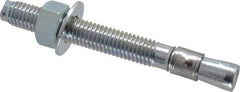 Red Head - 1/2 Inch Diameter, 1/2-13 Inch Thread, 4-1/2 Inch Overall Length, Grade 3, Wedge Expansion Concrete Anchor - Steel, Zinc Plated, 3 Inch Thread Length, Tie Wire Head, 1/2 Inch Drill - Caliber Tooling