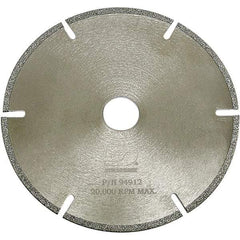 Dynabrade - 4-1/2" Diam, 3/8" Arbor Hole Diam, 6 Tooth Wet & Dry Cut Saw Blade - Diamond-Tipped, Standard Round Arbor - Caliber Tooling