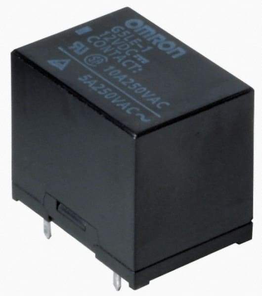 Omron - 5 Pins, Standard Electromechanical PCB General Purpose Relay - 8 Amp at 30 VDC, SPDT, 12 VDC, 22.5mm Wide x 19mm High x 16.5mm Deep - Caliber Tooling