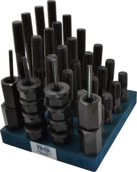 TE-CO - 41 Piece, 3/4-10 Stud, T Nut & Stud Kit - 3, 4, 5, 6, 7, 8" Stud Lengths - Caliber Tooling