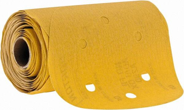 Norton - 6" Diam, 220 Grit Aluminum Oxide Adhesive PSA Disc - Fine Grade, Gold, C Weighted Backing, Flexible - Caliber Tooling