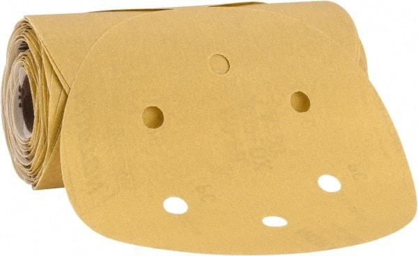 Norton - 6" Diam, 320 Grit Aluminum Oxide Adhesive PSA Disc - Very Fine Grade, Gold, C Weighted Backing, Flexible - Caliber Tooling