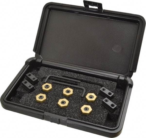 Mitee-Bite - 12 Piece Fixture Clamp T-Slot Kit with 1" Step Block, 3/8" T-Slot & 1/4-20 Stud Thread - 0.19" Nut Width - Caliber Tooling