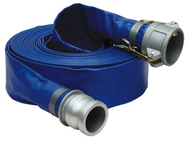 Alliance Hose & Rubber - -5 to 130°F, 6" Inside x 6" Outside Diam, PVC Liquid Suction & Discharge Hose - Blue, 100' Long, 35 psi Working Pressure - Caliber Tooling