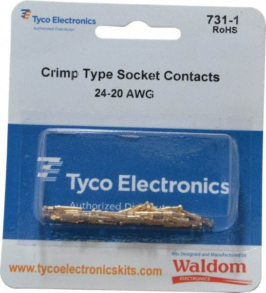 Tyco/Amp - 25 Piece, Socket Contact Connector Kit - 24 to 20 AWG Compatible Wire Size - Caliber Tooling