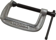 Gibraltar - Light-Duty 2-1/2" Max Opening, 1-7/16" Throat Depth, Cast Iron Standard C-Clamp - 600 Lb Capacity, 0" Min Opening, Standard Throat Depth, Malleable Cast Iron Screw - Caliber Tooling