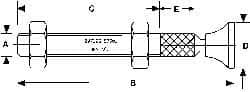 De-Sta-Co - 5/8-11 Carbon Steel Hex Head Tip Clamp Spindle Assembly - 101.6mm Thread Length, 4.42" OAL, Flat Tip Cap, 0.38" Tip Surface Diam, Use with Toggle Clamps - Caliber Tooling