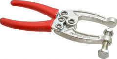 De-Sta-Co - 1556.88 N Load Capacity, 1.77" Throat Depth, 6.03" OAL, Carbon Steel, C Style Plier Clamp - 2.8" Max Jaw Capacity, M8x1.5 Spindle, 2.8" Open Throat Height, Red Handle, Spindle End - Caliber Tooling