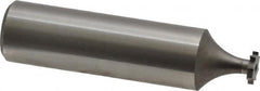 Made in USA - 1/4" Diam x 3/64" Face Width, High Speed Steel, 8 Teeth, Shank Connection Woodruff Keyseat Cutter - Uncoated, 2-1/16" OAL x 1/2" Shank, Straight Teeth - Caliber Tooling