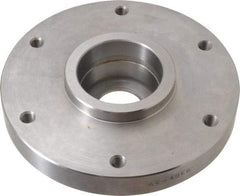 Buck Chuck Company - Adapter Back Plate for 6" Diam Self Centering Lathe Chucks - 4° Taper Mount, 1.32" Through Hole Diam, 4.906mm ID, 6-1/2" OD, 1.12" Flange Height, Steel - Caliber Tooling