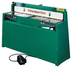 Tennsmith - 52-1/4 Inch Long Blade, Pneumatic Power Floor Shear - 61 Inch Wide x 36 Inch Deep x 42 Inch High, 0.0394 Inch Stainless Steel Capacity, 0.0630 Inch Mild Steel Capacity, 30 Inch Back Gauge Range - Caliber Tooling