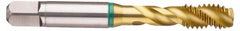 Guhring - 7/16-14 UNC 3 Flute 2B Bottoming Spiral Flute Tap - Cobalt, TiN Finish, 3.157" OAL, Right Hand Flute, Right Hand Thread, Series 3977 - Caliber Tooling